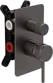 Allen Brau Смеситель для ванны Priority 5.31A11-MG (с внутренней частью, 3 выхода) графит браш – фотография-4